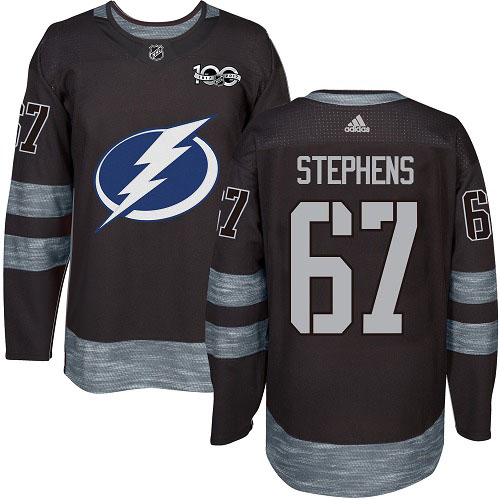 Adidas Tampa Bay Lightning Men #67 Mitchell Stephens Black 1917-2017 100th Anniversary Stitched NHL Jersey